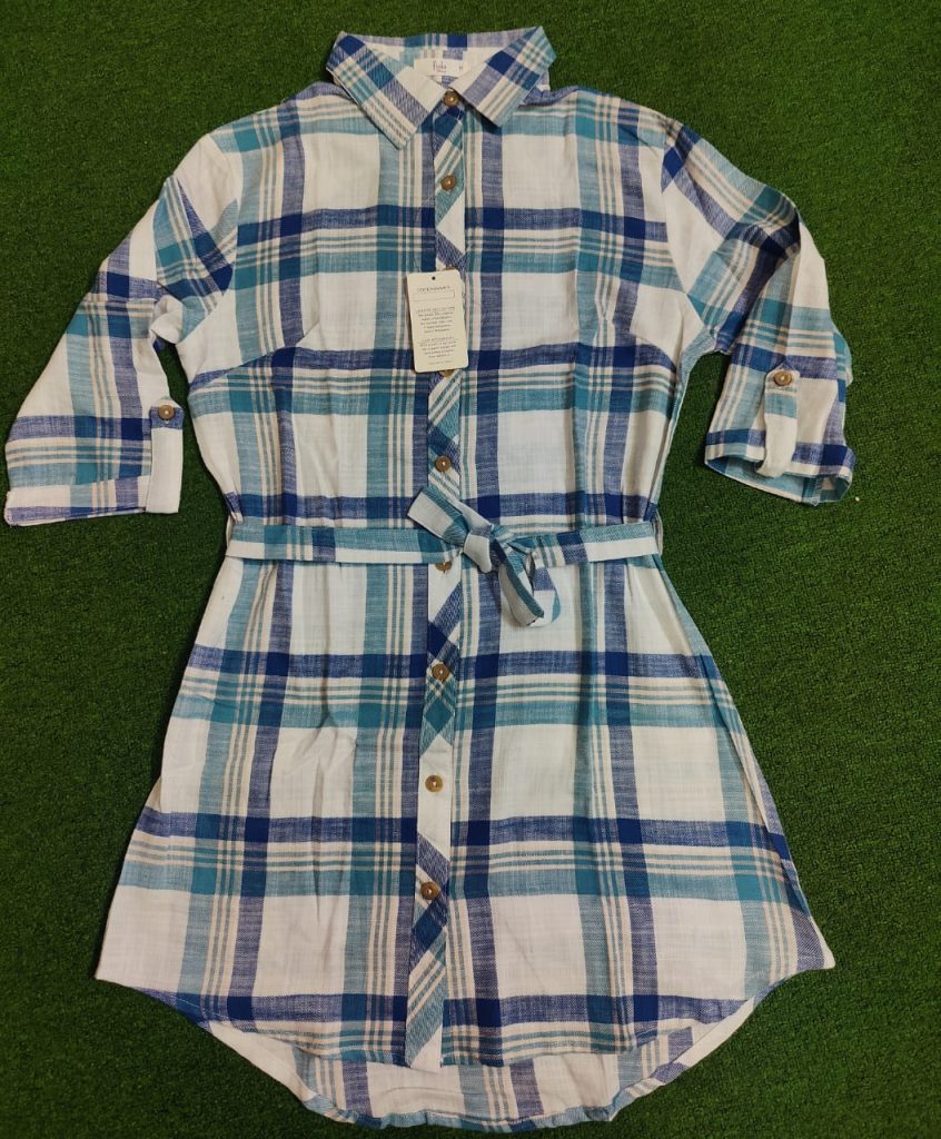 Womens Blue Plaid Shirt Export from littleBIG Fashion & Apparels, Bangladesh