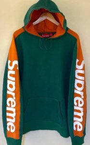 Men's Hooded Sweatshirts, Color: Red& Bottle green contrast, Fabric: 90% Cotton x 20% Polyester, Sizes: S, M, L, XL, XXL